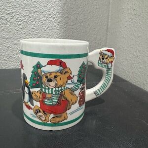 Festive Bear and Penguin Christmas Mug